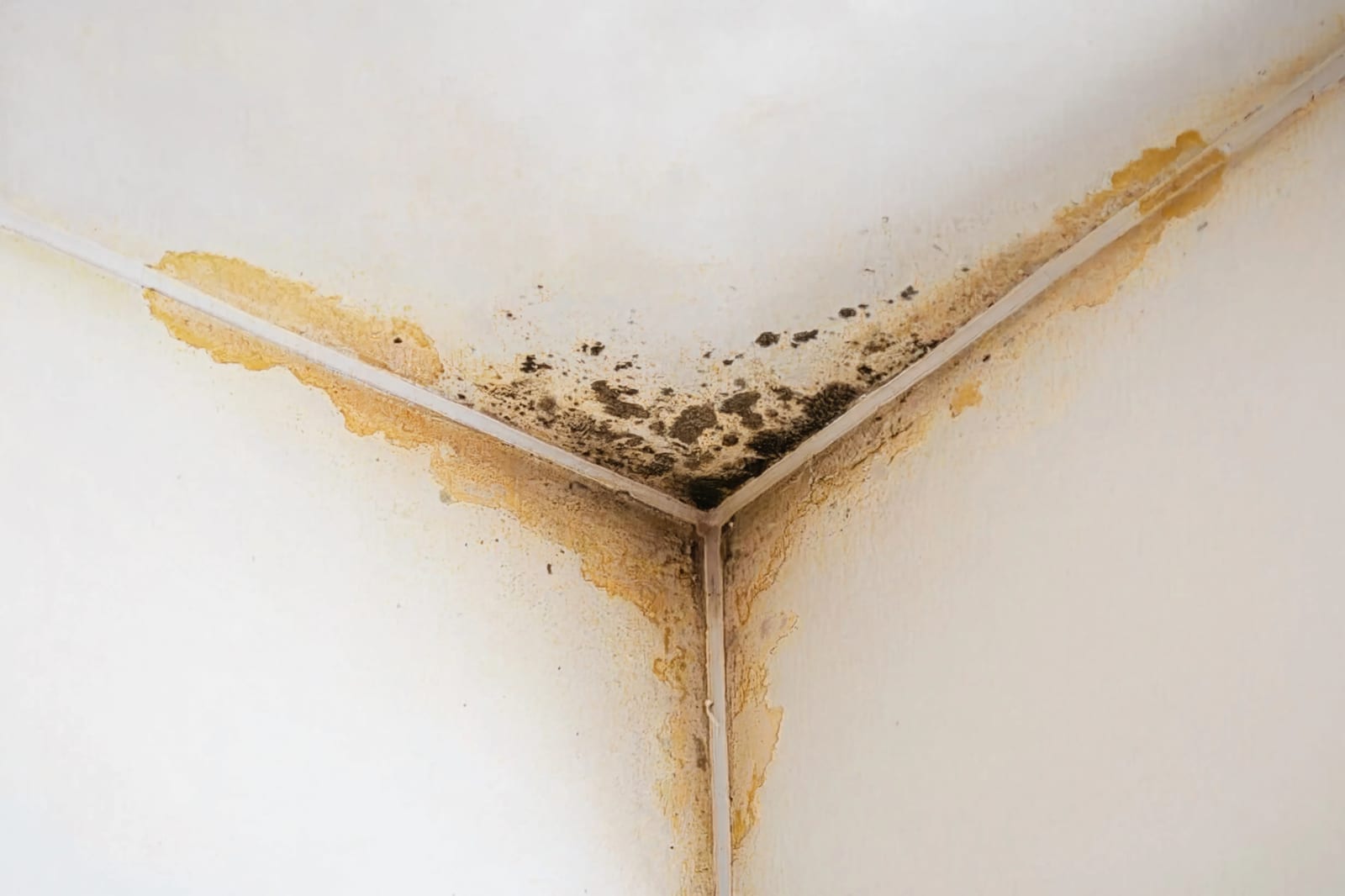 Black mold along a ceiling corner